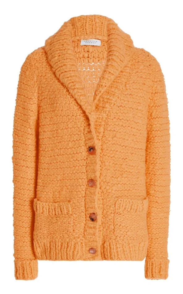 Women Knitwear Gabriela Hearst Moses Knit Cardigan In Fluorescent Orange Welfat Cashmere