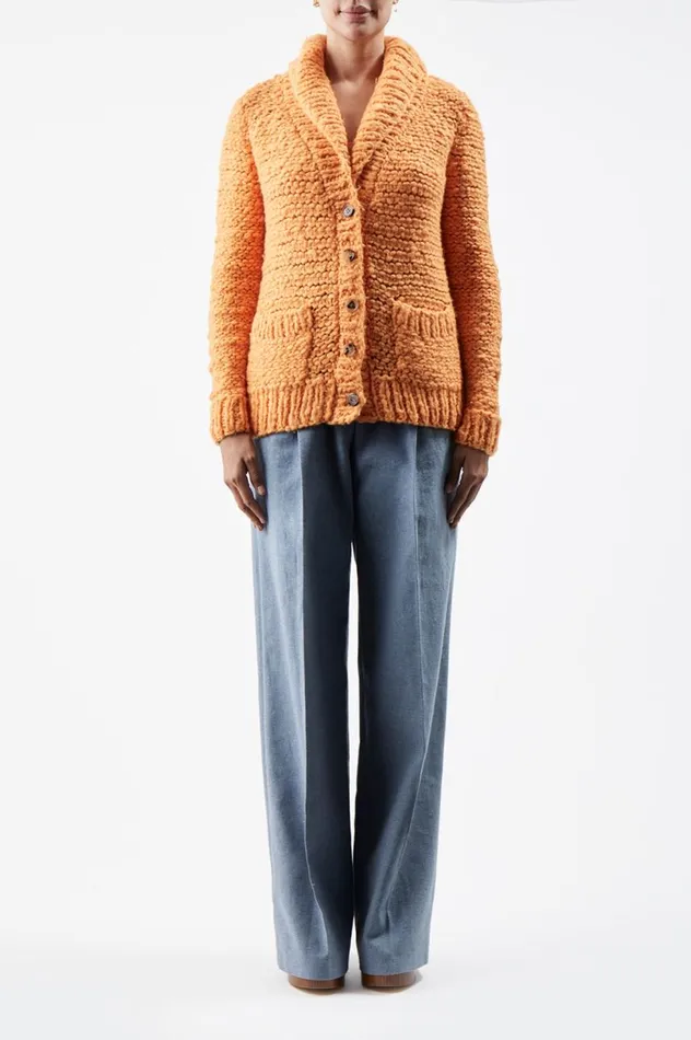 Women Knitwear Gabriela Hearst Moses Knit Cardigan In Fluorescent Orange Welfat Cashmere