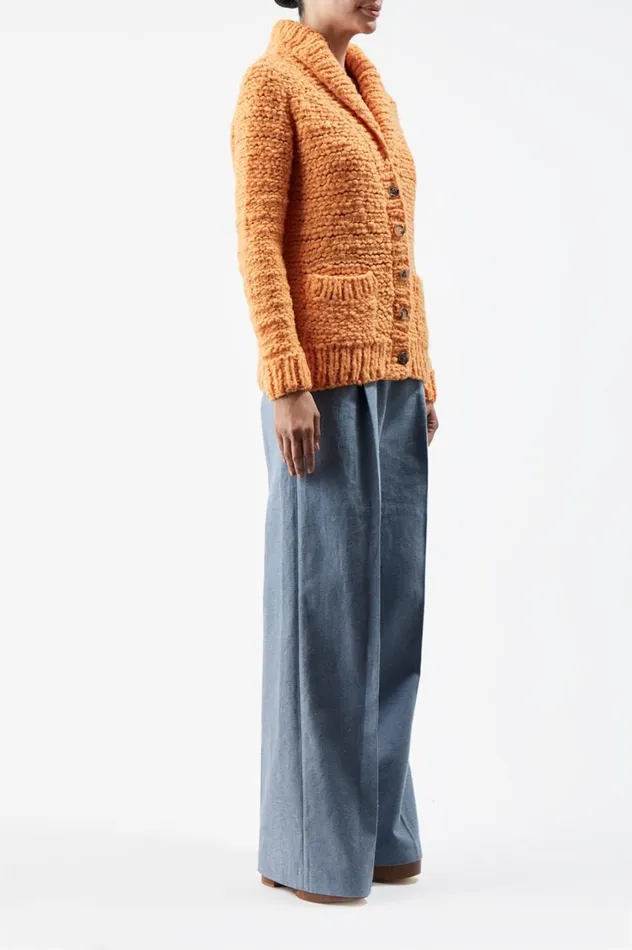 Women Knitwear Gabriela Hearst Moses Knit Cardigan In Fluorescent Orange Welfat Cashmere