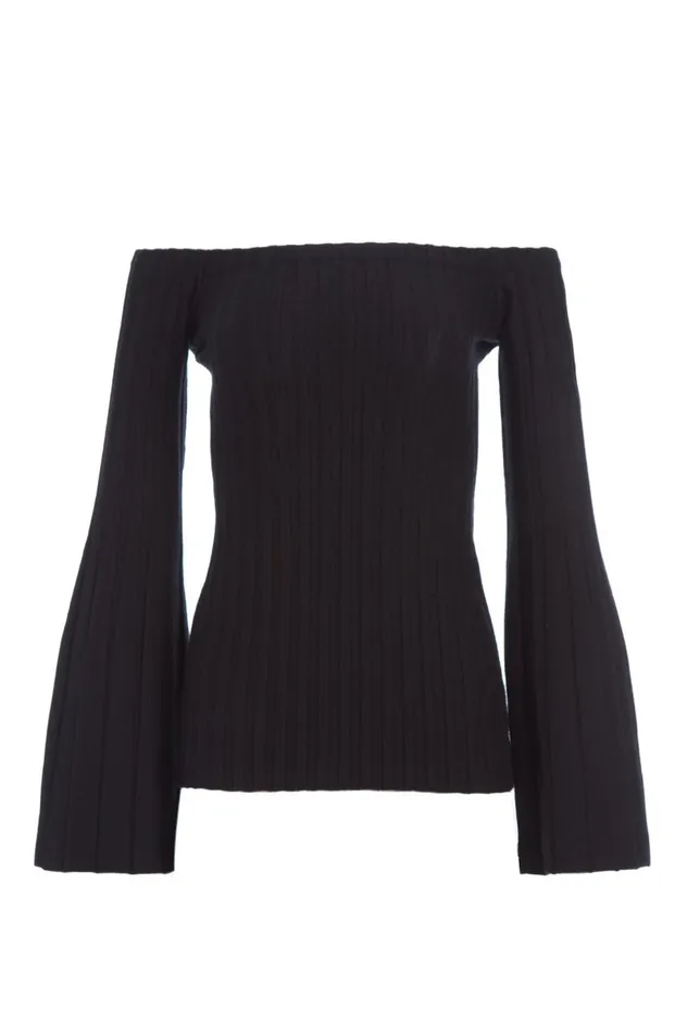 Women Knitwear Gabriela Hearst Nelson Knit Sweater In Black Merino Wool Cashmere