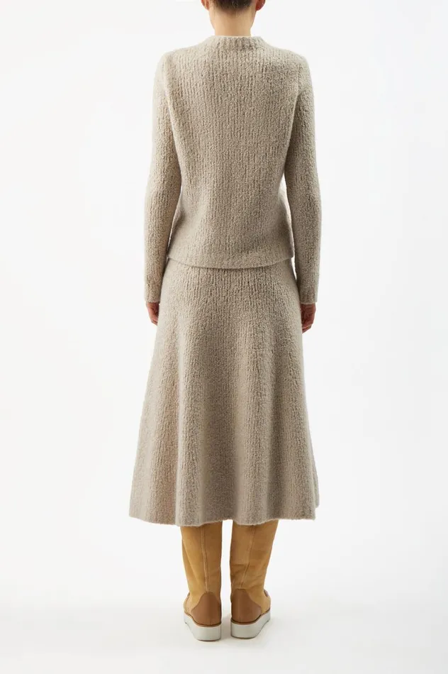 Women Knitwear Gabriela Hearst Pablo Knit Skirt In Oatmeal Cashmere Boucle
