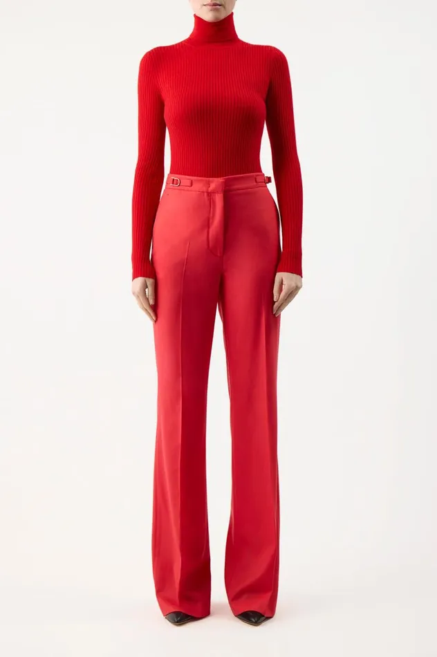 Women Knitwear Gabriela Hearst Peppe Knit Turtleneck In Red Cashmere Silk