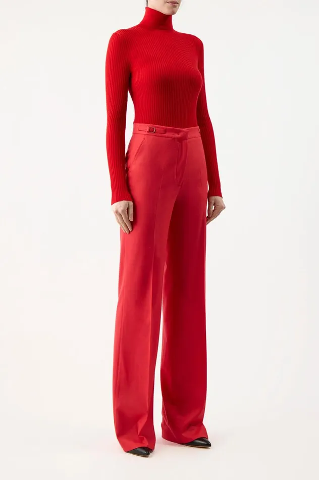 Women Knitwear Gabriela Hearst Peppe Knit Turtleneck In Red Cashmere Silk