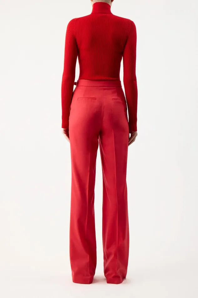 Women Knitwear Gabriela Hearst Peppe Knit Turtleneck In Red Cashmere Silk