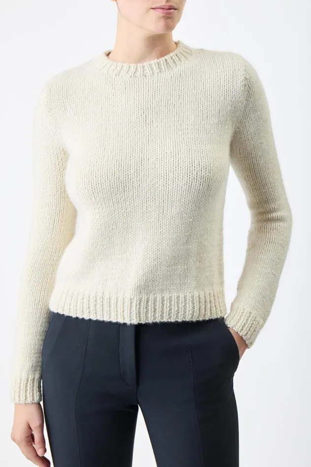 Women Knitwear Gabriela Hearst Rhun Knit Sweater In Ivory Cashmere