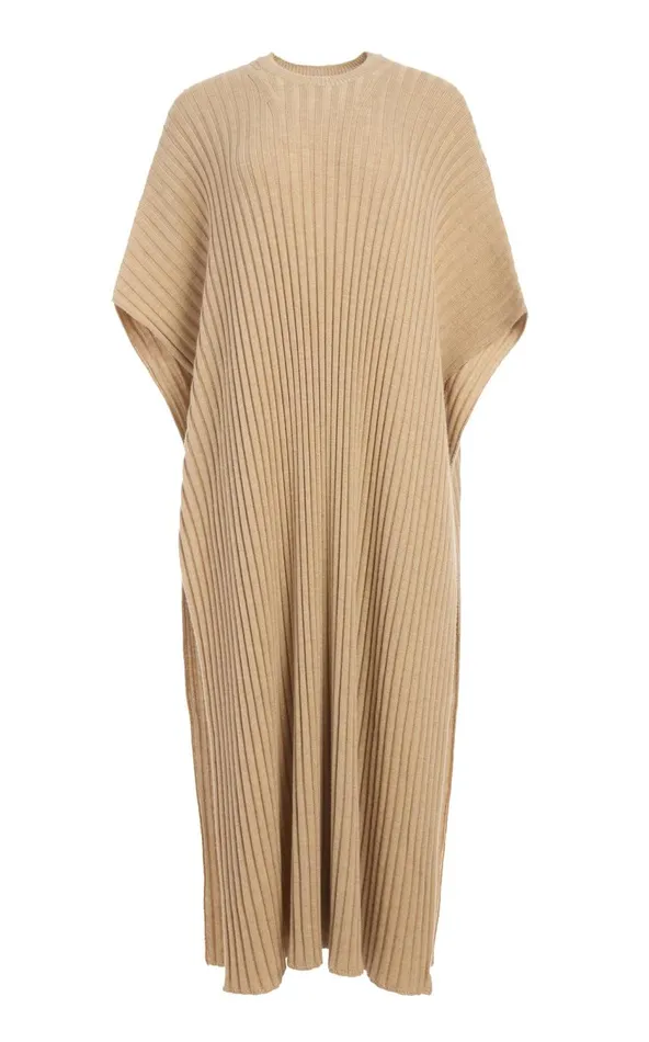 Women Knitwear Gabriela Hearst Taos Knit Poncho In Hay Merino Wool Cashmere