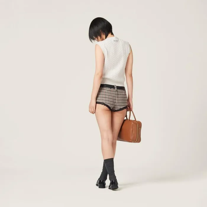 Women Knitwear Miu Miu Cashmere Knit Vest Chalk White Women Knitwear Miu Miu Cashmere Knit Vest Chalk White