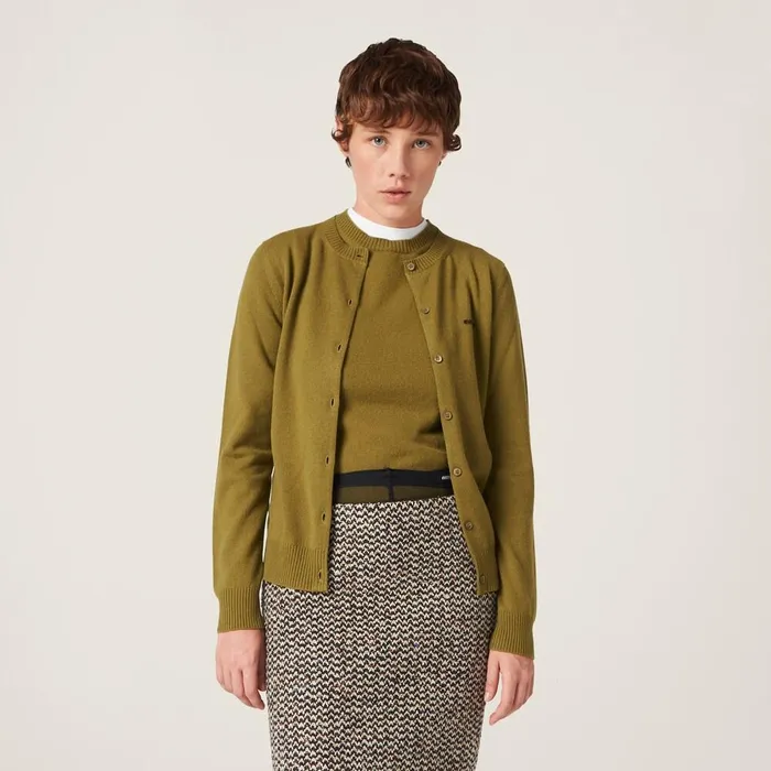 Women Knitwear Miu Miu Cashmere Sweater Fern Green Women Knitwear Miu Miu Cashmere Sweater Fern Green