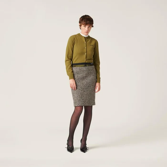 Women Knitwear Miu Miu Cashmere Sweater Fern Green Women Knitwear Miu Miu Cashmere Sweater Fern Green