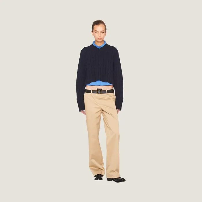 Women Knitwear Miu Miu Cashmere Vneck Sweater Navy Women Knitwear Miu Miu Cashmere Vneck Sweater Navy