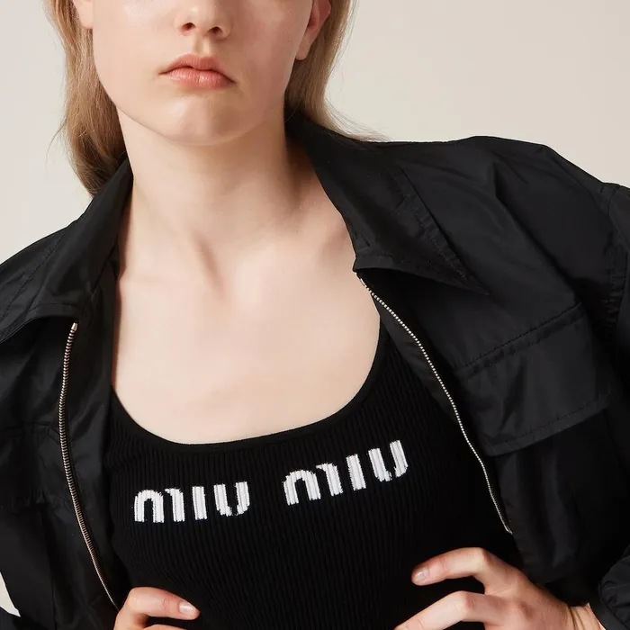 Women Knitwear Miu Miu Viscose Tank Top Black Women Knitwear Miu Miu Viscose Tank Top Black