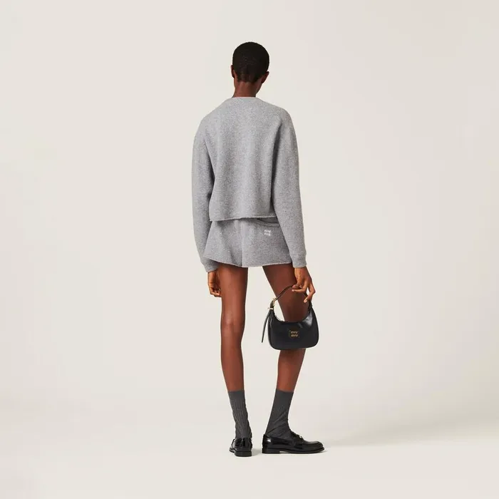 Women Knitwear Miu Miu Wool And Cashmere Sweater Grey Women Knitwear Miu Miu Wool And Cashmere Sweater Grey
