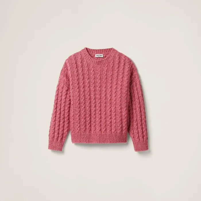 Women Knitwear Miu Miu Wool And Cashmere Sweater Pink