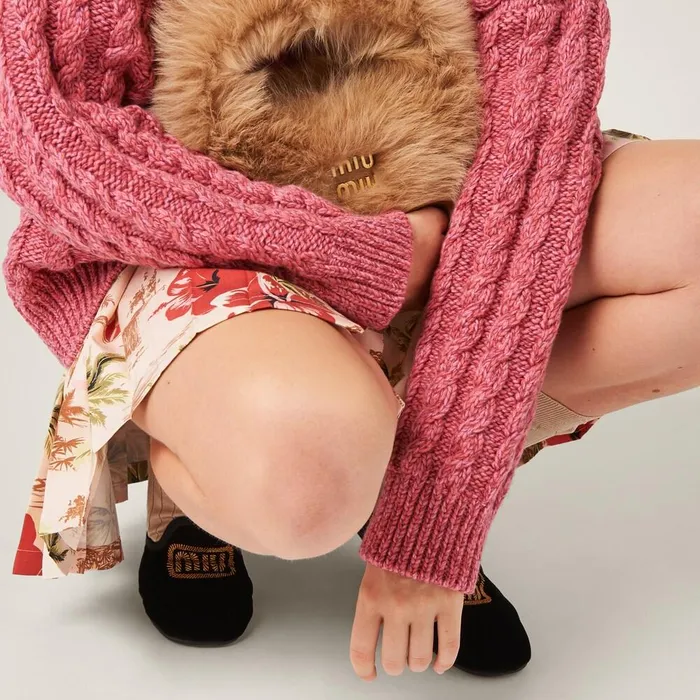 Women Knitwear Miu Miu Wool And Cashmere Sweater Pink Women Knitwear Miu Miu Wool And Cashmere Sweater Pink
