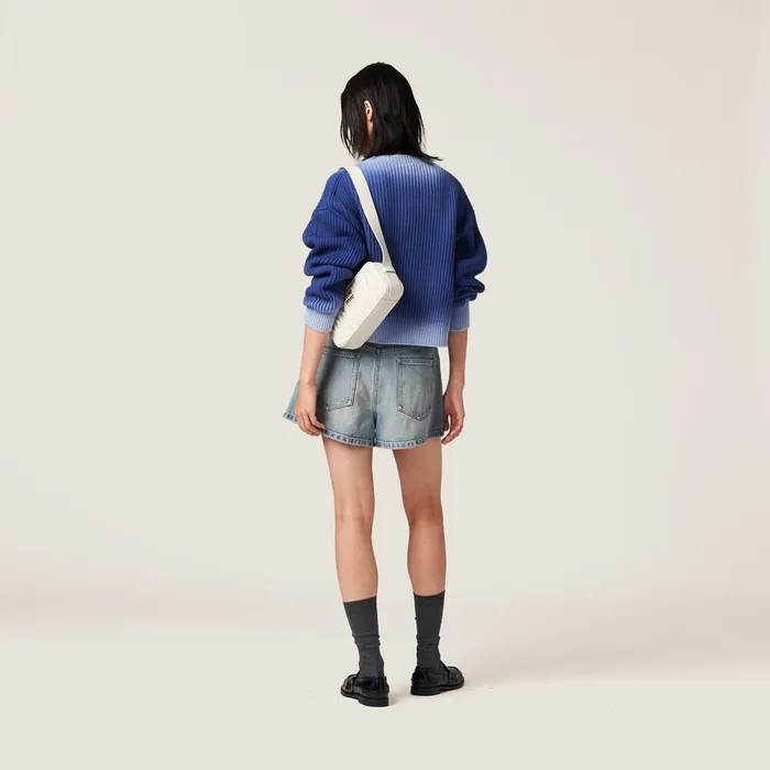 Women Knitwear Miu Miu Wool Sweater Indigo Blue Women Knitwear Miu Miu Wool Sweater Indigo Blue