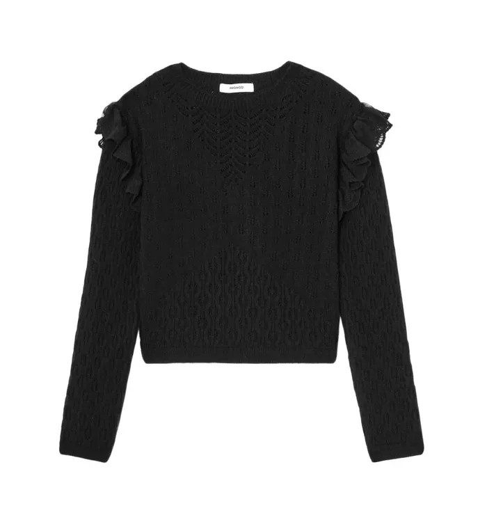 Women Lace And Cable Knit Jumper 8211 Black Promod Jumpers And Cardigans Women Lace And Cable Knit Jumper 8211 Black Promod Jumpers And Cardigans