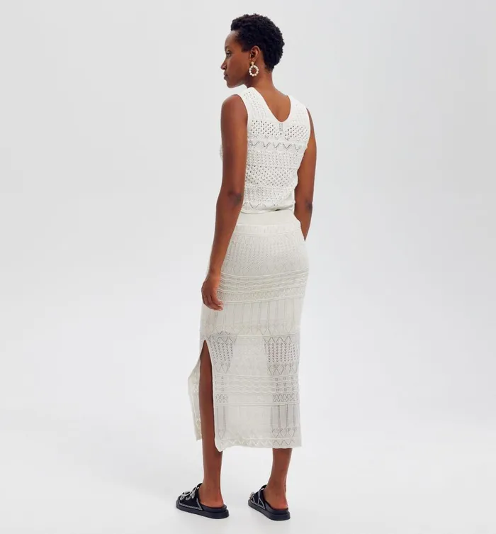 Women Lace Knit Skirt 8211 Ecru Promod Skirts Women Lace Knit Skirt 8211 Ecru Promod Skirts
