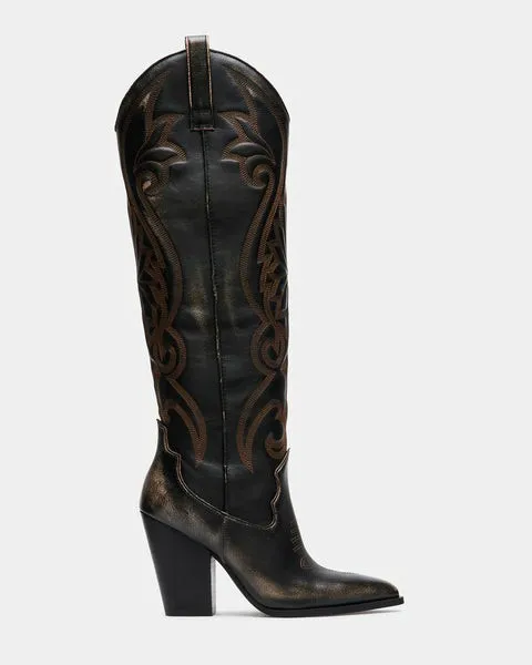 Women LASSO BROWN DISTRESSED Brn Distressed Steve Madden Boots and Booties