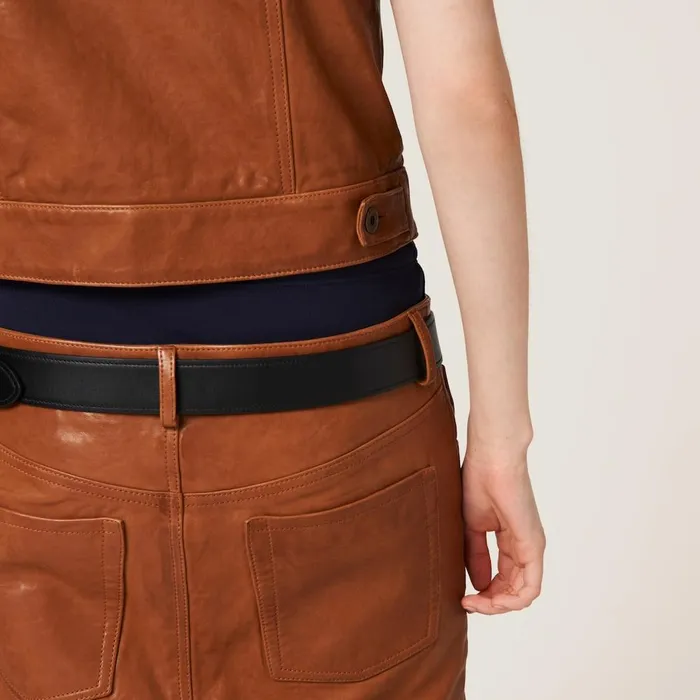 Women Leather Miu Miu Nappa Leather Vest Caramel Women Leather Miu Miu Nappa Leather Vest Caramel