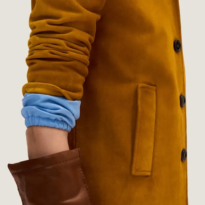 Women Leather Miu Miu Suede Coat Whiskey Women Leather Miu Miu Suede Coat Whiskey