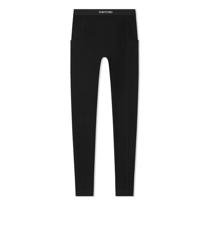 Women Leggings Tom Ford Stretch Viscose Leggings With Side Pockets Black