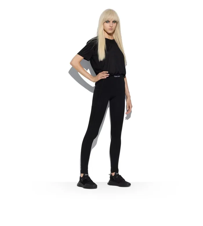 Women Leggings Tom Ford Stretch Viscose Leggings With Side Pockets Black Women Leggings Tom Ford Stretch Viscose Leggings With Side Pockets Black