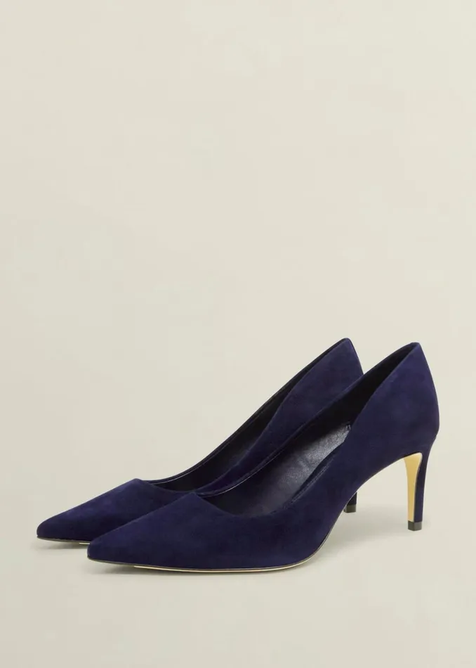 Women Leila Suede Court Shoes Midnight Hobbs Court Shoes