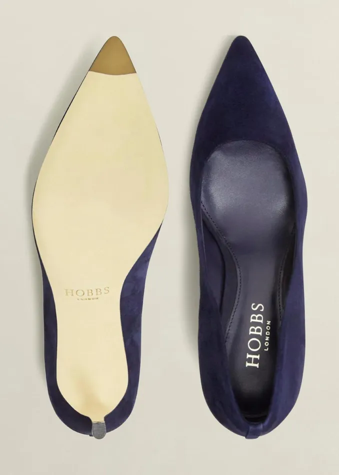 Women Leila Suede Court Shoes Midnight Hobbs Court Shoes