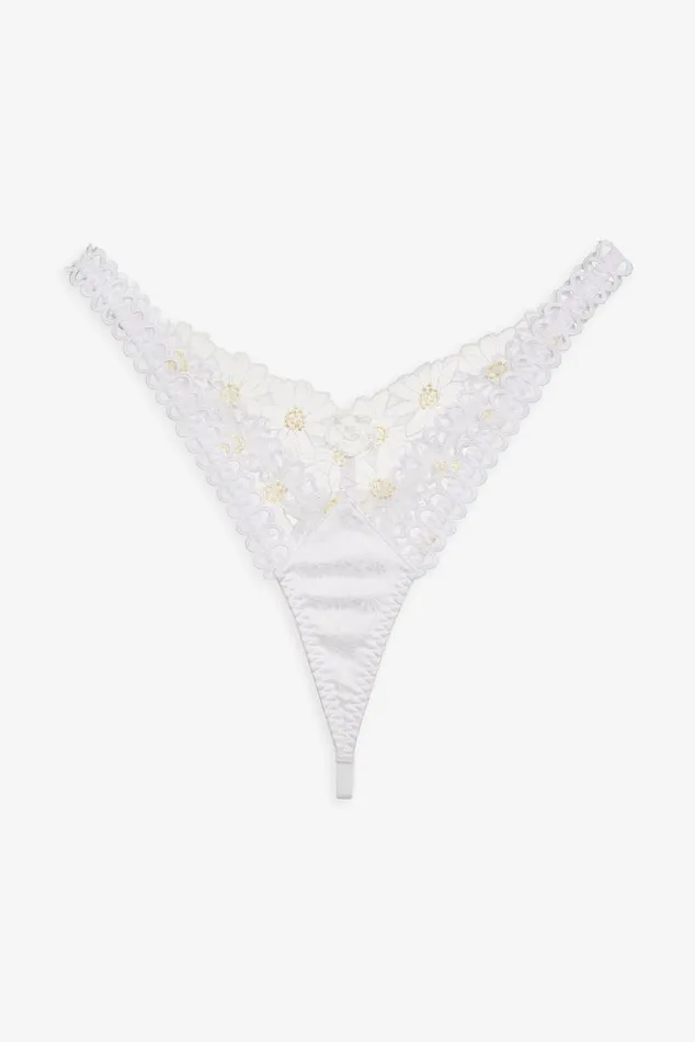 Women Lingerie For Love and Lemons Christy Thong Panty White