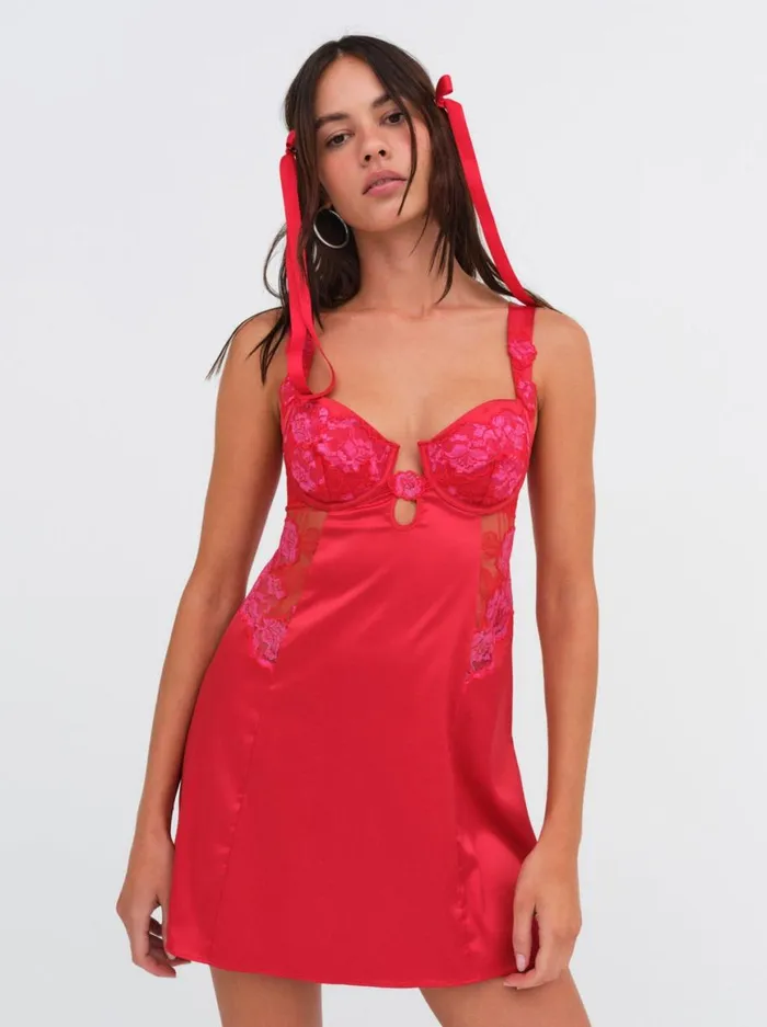 Women Lingerie For Love and Lemons Cordelia Slip Dress Red