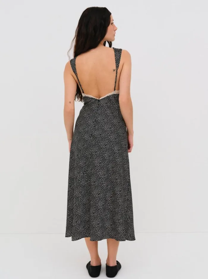 Women Lingerie For Love and Lemons Evangeline Midi Slip Dress Black Women Lingerie For Love and Lemons Evangeline Midi Slip Dress Black