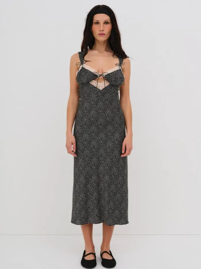Women Lingerie For Love and Lemons Evangeline Midi Slip Dress Black Women Lingerie For Love and Lemons Evangeline Midi Slip Dress Black