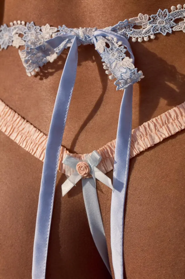 Women Lingerie For Love and Lemons Scottie Thong Panty Blue Women Lingerie For Love and Lemons Scottie Thong Panty Blue