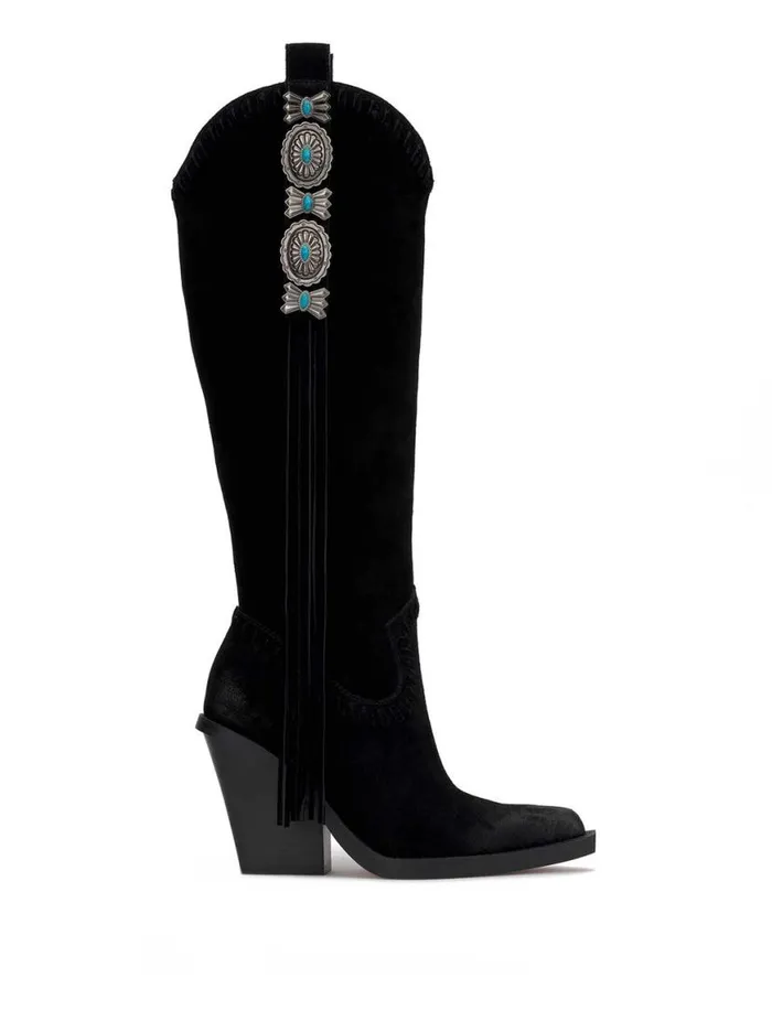 Women Lisabeth Western Tassel Boot In Black Jessica Simpson Boots and Booties