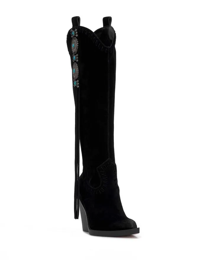 Women Lisabeth Western Tassel Boot In Black Jessica Simpson Boots and Booties