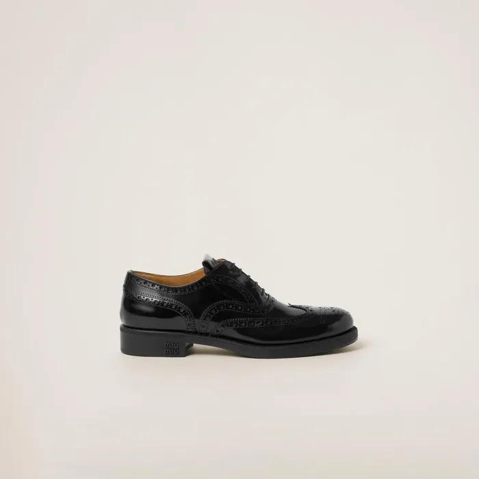 Women Loafers And LaceUps Miu Miu Church039s X Miu Miu Brushed Leather Oxford Brogue Shoes Black Women Loafers And LaceUps Miu Miu Church039s X Miu Miu Brushed Leather Oxford Brogue Shoes Black