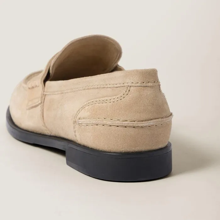 Women Loafers And LaceUps Miu Miu Faded Suede Loafers Ecru Women Loafers And LaceUps Miu Miu Faded Suede Loafers Ecru
