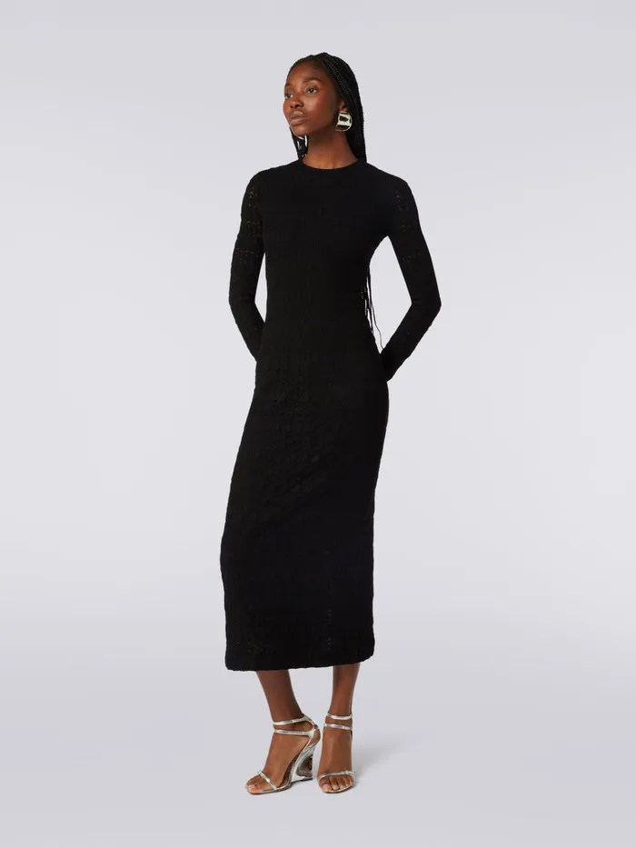 Women Long Dress In Raschel Knit Viscose Blend Lace Black Missoni Dresses Women Long Dress In Raschel Knit Viscose Blend Lace Black Missoni Dresses