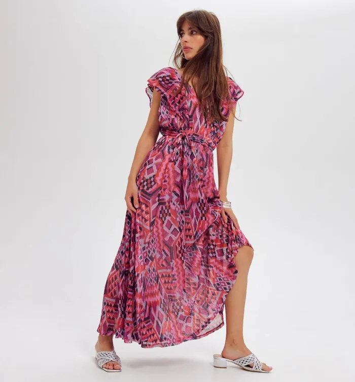 Women Long Dress With Glitz 8211 Multicolour Print Promod Dresses Women Long Dress With Glitz 8211 Multicolour Print Promod Dresses