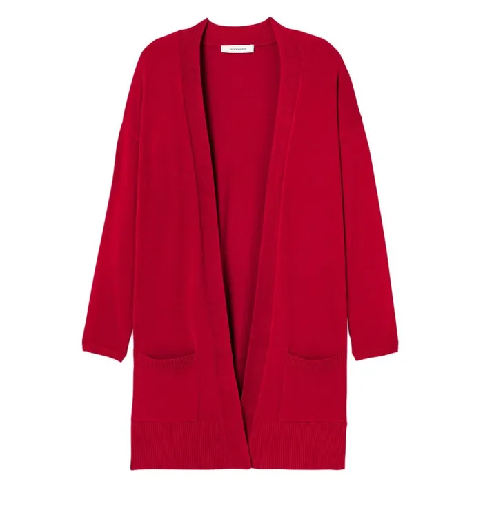 Women Long Lightweight Cardigan 8211 Red Promod Jumpers And Cardigans Women Long Lightweight Cardigan 8211 Red Promod Jumpers And Cardigans