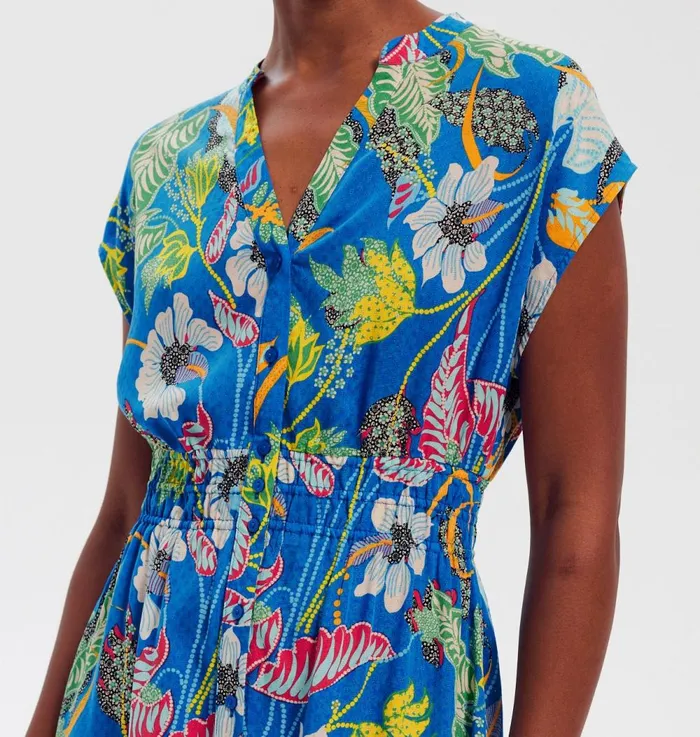 Women Long Patterned Dress 8211 Blue Print Promod Dresses Women Long Patterned Dress 8211 Blue Print Promod Dresses
