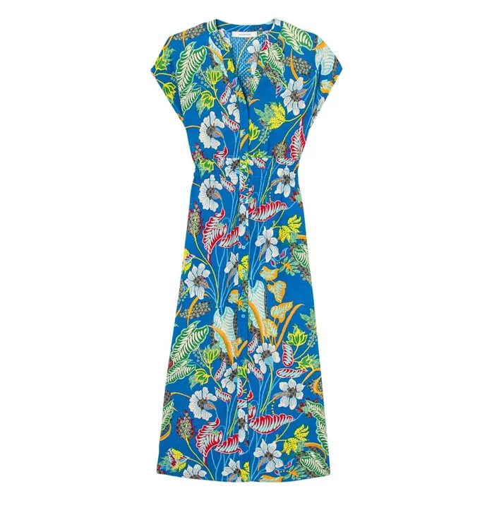 Women Long Patterned Dress 8211 Blue Print Promod Dresses Women Long Patterned Dress 8211 Blue Print Promod Dresses