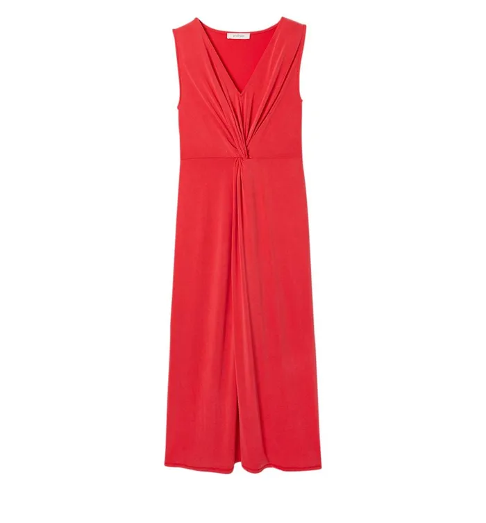 Women Long Plain Jersey Dress 8211 Cherry Red Promod Dresses Women Long Plain Jersey Dress 8211 Cherry Red Promod Dresses