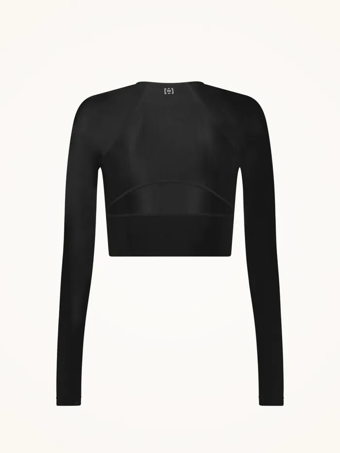 Women Longsleeved Tops Wolford Active Flow Top Long Sleeves Black