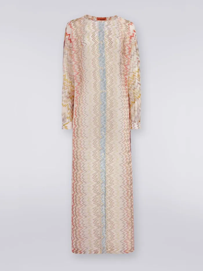 Women Long Striped Kaftan Cover Up With Lam Multicoloured Missoni Beachwear