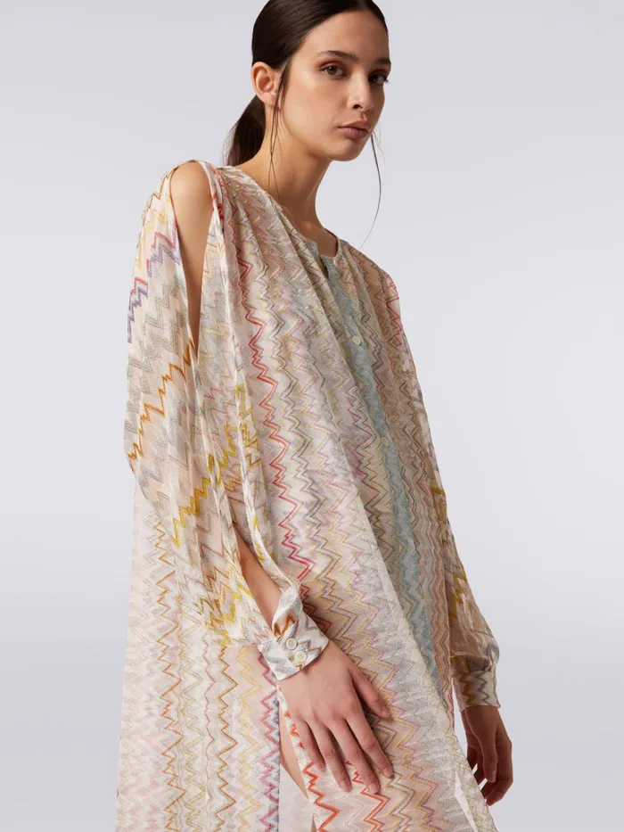 Women Long Striped Kaftan Cover Up With Lam Multicoloured Missoni Beachwear