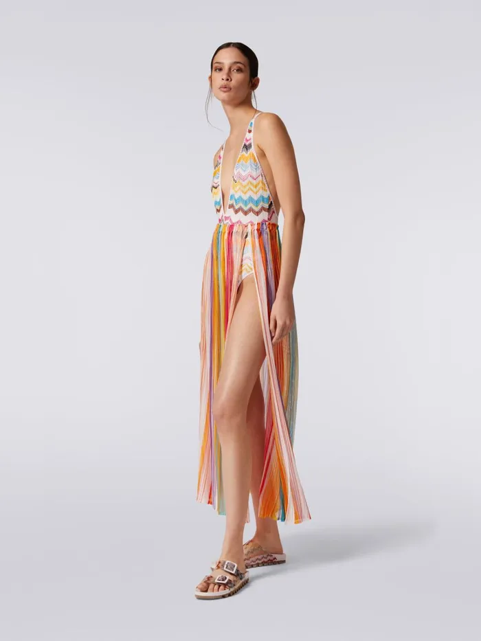 Women Long Wide Viscose Skirt Multicoloured Missoni Beachwear