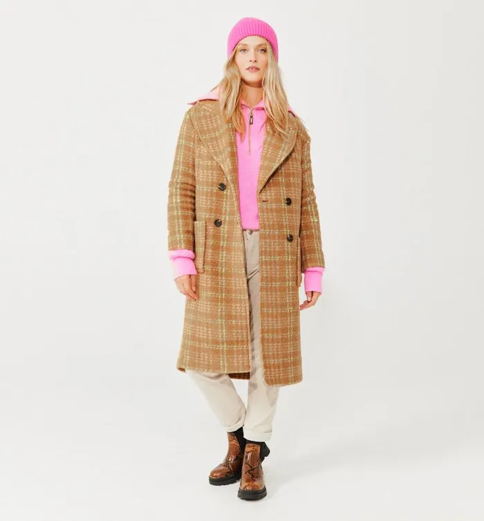 Women Long WoolBlend Coat 8211 Multicolour Checks Promod Coats Women Long WoolBlend Coat 8211 Multicolour Checks Promod Coats