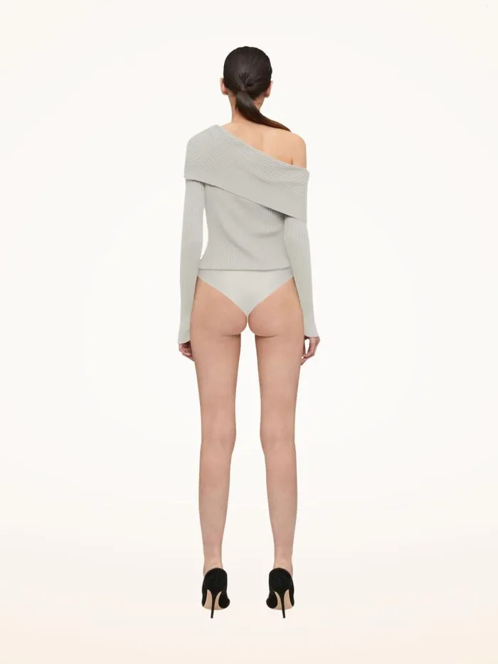 Women Longsleeve Bodies Wolford Contoured Ribs Body Ecrue