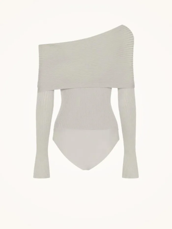 Women Longsleeve Bodies Wolford Contoured Ribs Body Ecrue
